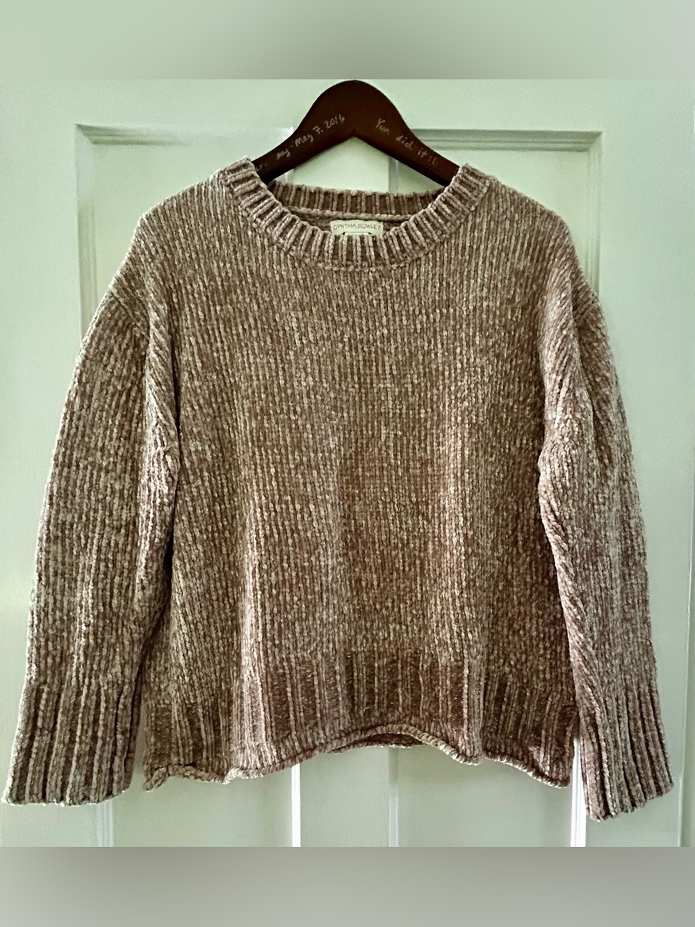 Cynthia Rowley Dusty Blush Chenille Crewneck Sweater